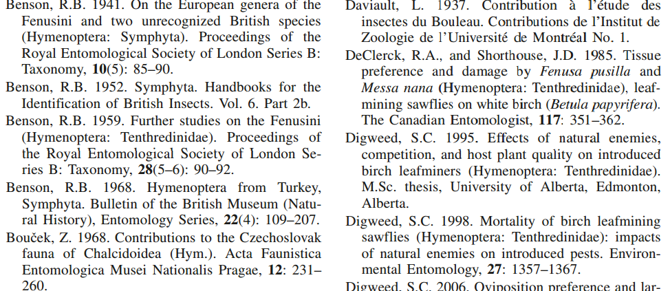 Reference Output from Mendeley using the custom citation style